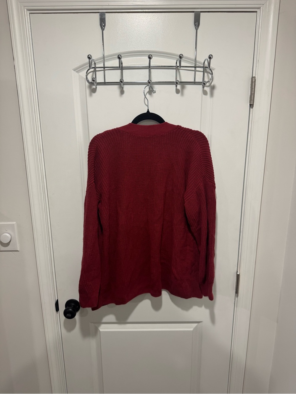LOFT Brick Red Button-Front Cardigan - Picture 2 of 3